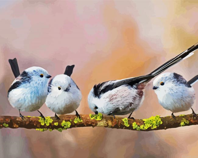 Long Tailed Tits On A Branch Painting By Numberss.png