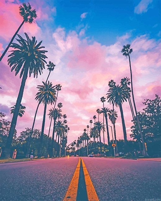 Los Angeles California Sunset New Painting By Numberss.png