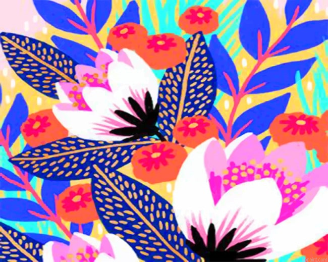 Lotus Blooms Colorful Paint By Numbers