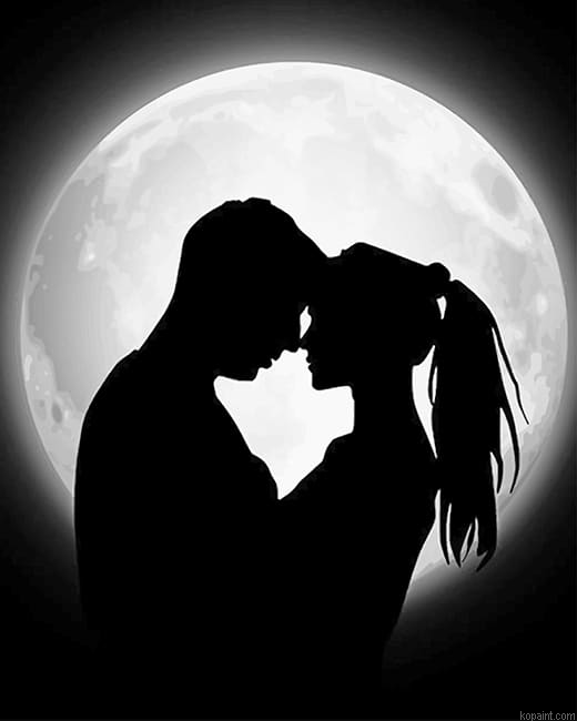 Lovely Couple Silhouette New Painting By Numberss.png