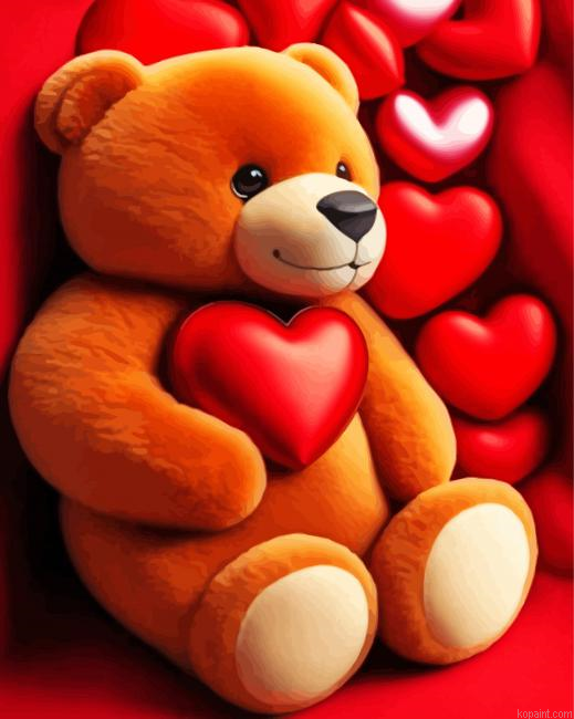 Lovely Teddy Bear Painting By Numberss.png