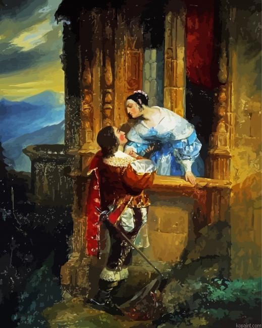 Lovers On Balcony Painting By Numberss.png