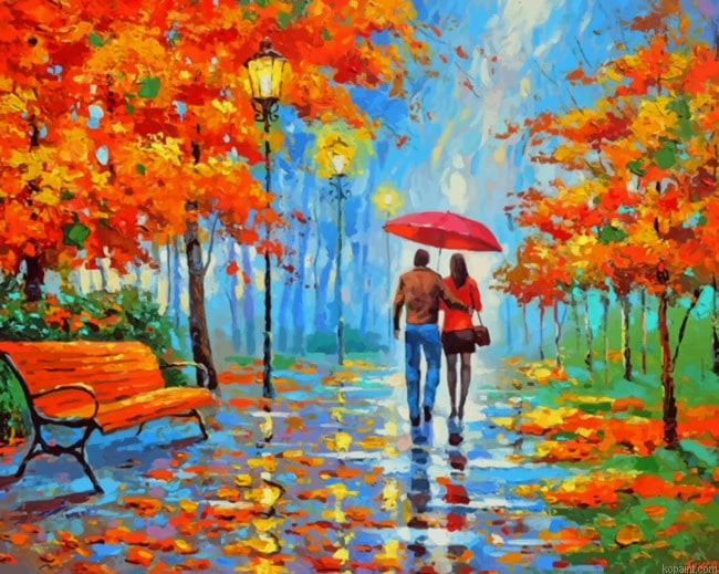 Lovers Under The Same Umbrella New Painting By Numberss.png