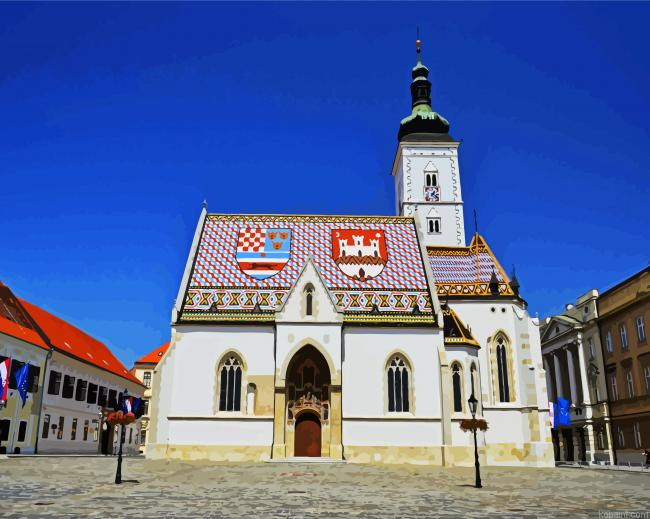 Lovrijenac St Mark S Church Painting By Numberss.png