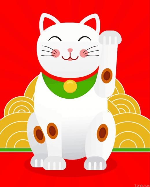 Lucky Cat Maneki Neko Painting By Numberss.png