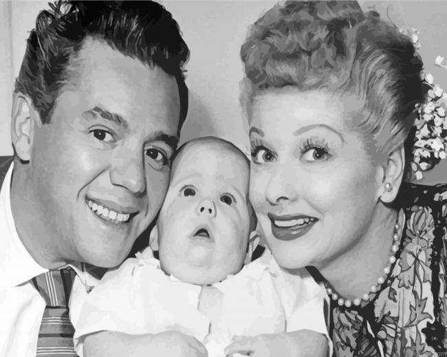 Lucy And Desi And Their Baby Painting By Numberss.png
