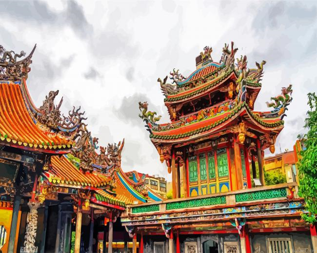 Lungshan Temple Taipei Painting By Numberss.png