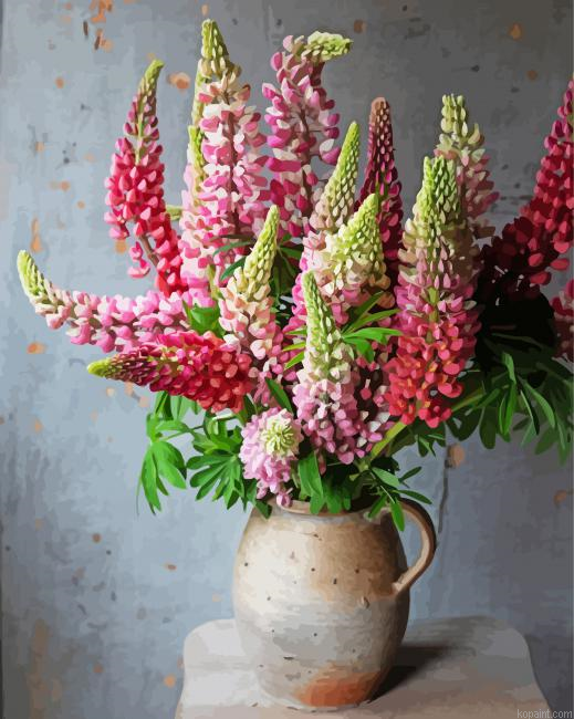 Lupins Vase Painting By Numberss.png