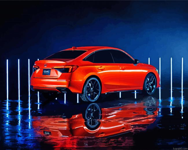 Luxury Honda Car Painting By Numberss.png