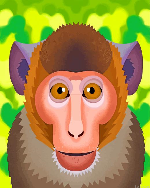 Macaque Monkey Painting By Numberss.png
