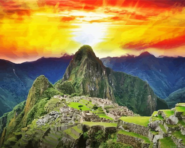 Machu Picchu At Sunset Painting By Numberss.png