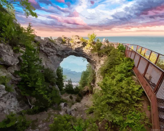 Mackinac Arch Rock Michigan Painting By Numberss.png