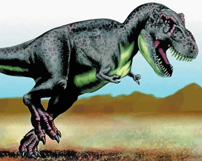 Mad T Rex Dinosaur Animal Painting By Numberss.png