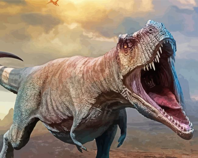 Mad T Rex Dinosaur Painting By Numberss.png