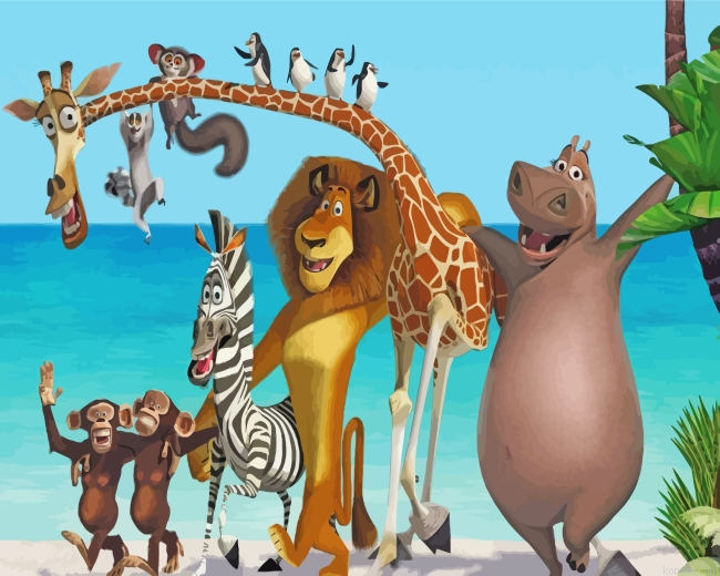 Madagascar Animated Film Painting By Numberss.png