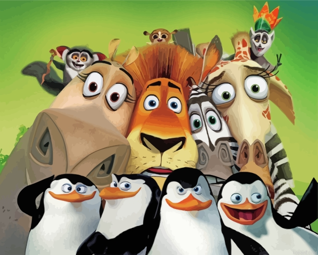 Madagascar Animation Animals Painting By Numberss.png