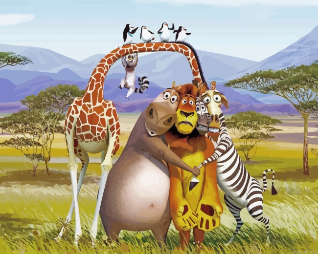 Madagascar Animation Movie Painting By Numberss.png