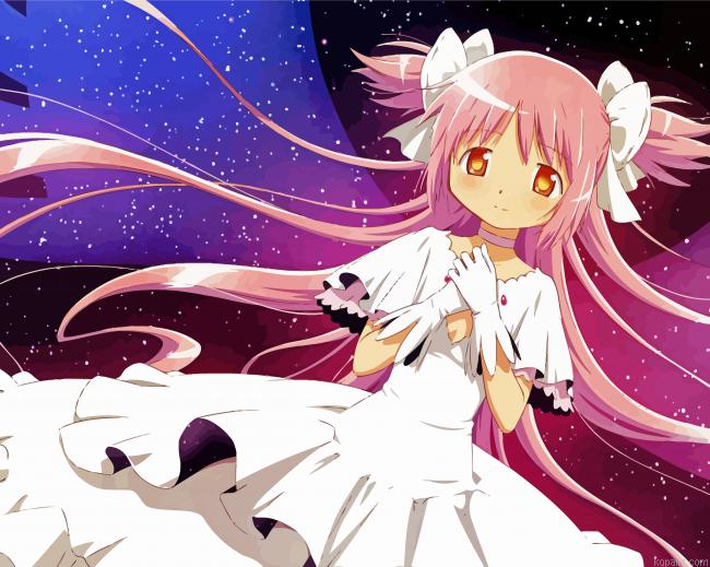 Madoka Kaname Anime Girl Painting By Numberss.png