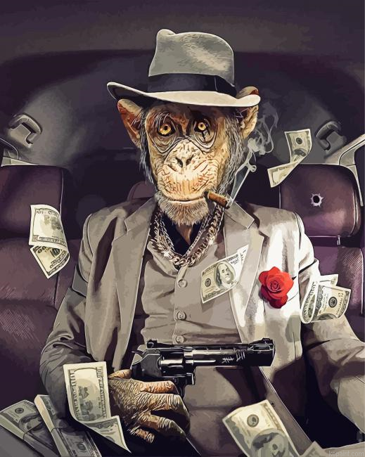 Mafia Gangster Monkey Paint By Numbers