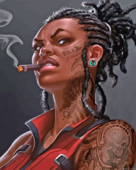 Mafia Girl With Dreadlocks Painting By Numberss.png