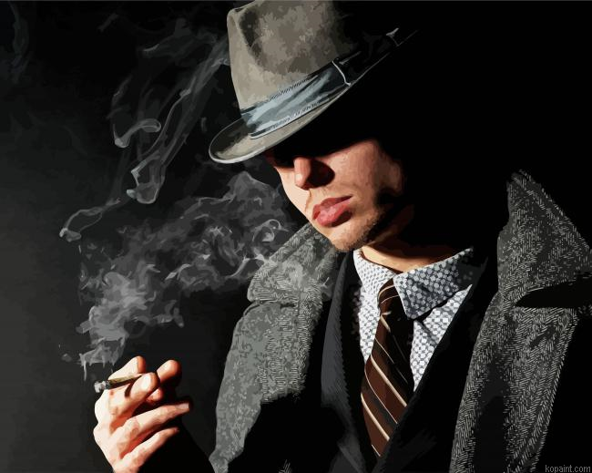 Mafia Man Smoking Painting By Numberss.png