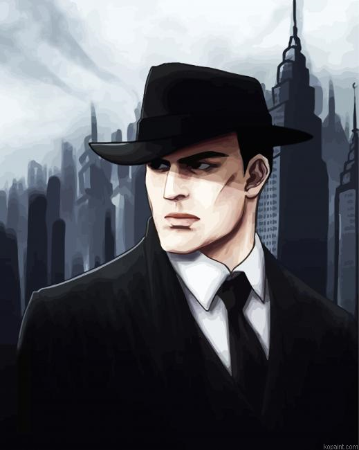 Mafia Man With Hat Painting By Numberss.png