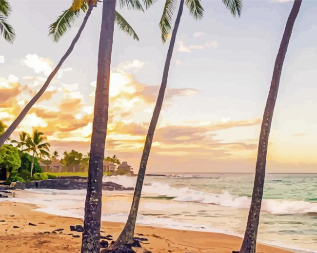 Magic Sands Beach Palm Trees Painting By Numberss.png