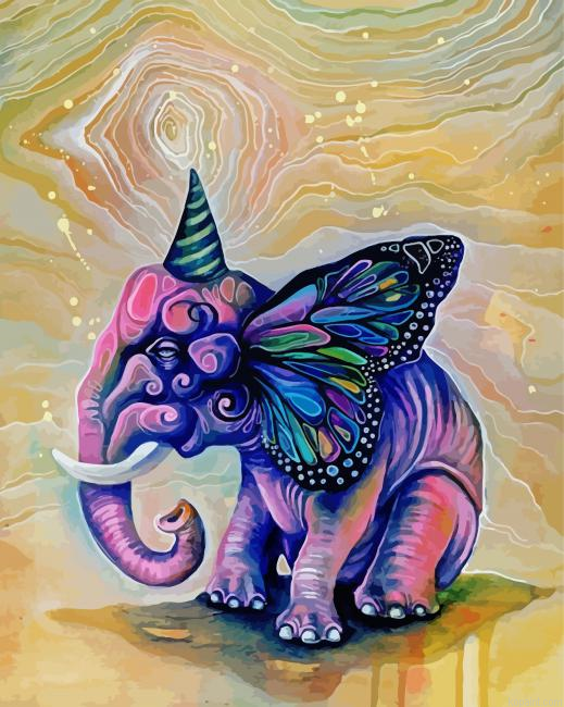 Magical Elephant Animal Painting By Numberss.png