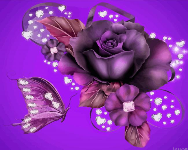 Magical Violet Rose Paint By Numbers.png