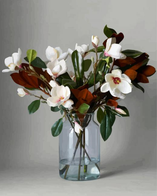 Magnolia Glass Vase Painting By Numberss.png