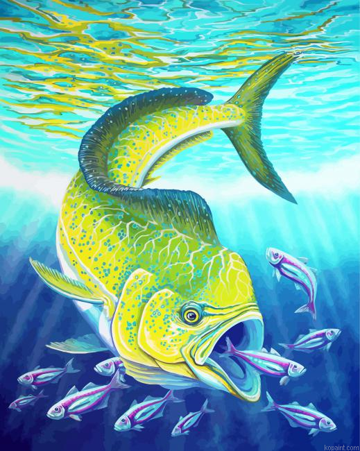 Mahi Mahi Eating Fish Painting By Numberss.png
