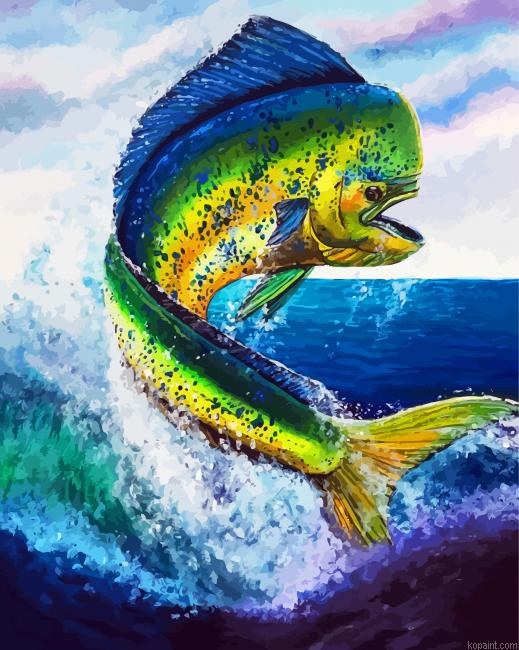 Mahi Mahi Fish Jumping Painting By Numberss.png