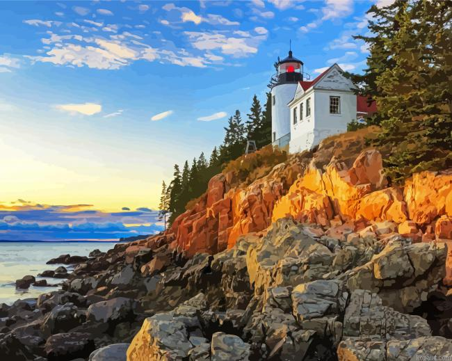 Maine Bar Harbor Lighthouse Painting By Numberss.png