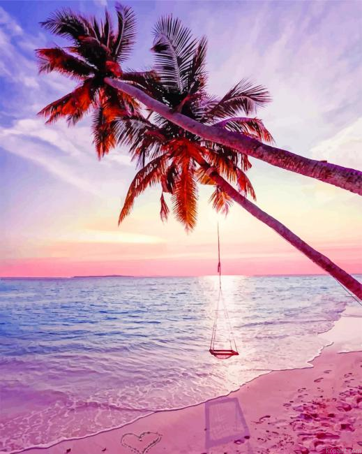 Maldive Beach Sunset New Painting By Numberss.png
