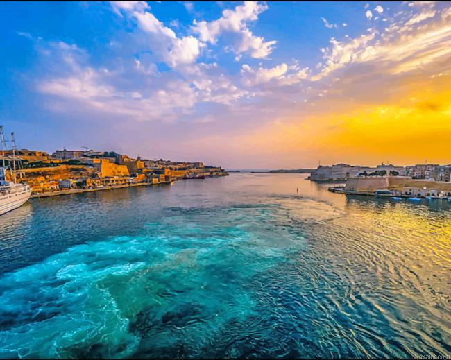 Malta Harbor Sunset Painting By Numberss.png
