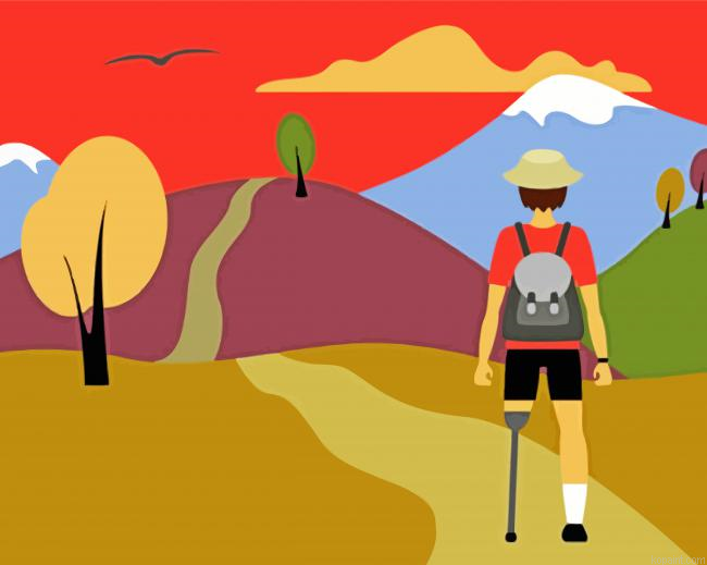 Man Hiking Art Painting By Numberss.png