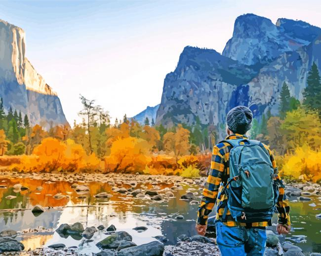 Man In Yosemite National Park Paint by Numbers