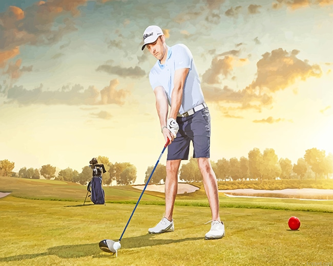 Man Playing Golf New Painting By Numberss.png