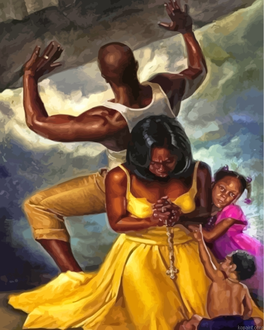 Man Protectinng His Family Painting By Numberss.png