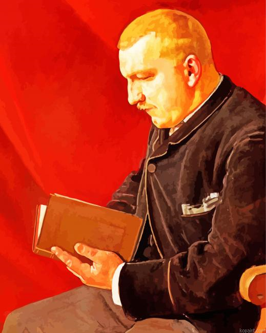 Man Reading Hodler Art Painting By Numberss.png