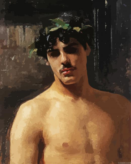 Man Wearing Laurels By Sargent Painting By Numberss.png