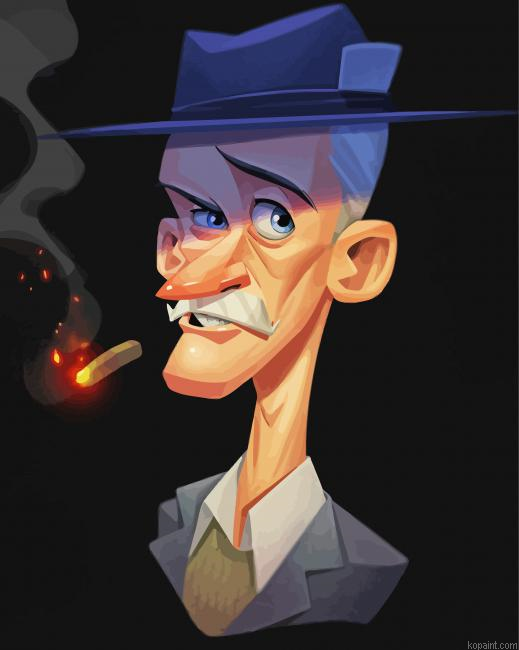Man With Cigarette Painting By Numberss.png