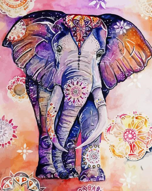 Mandala Animal Elephant Painting By Numberss.png