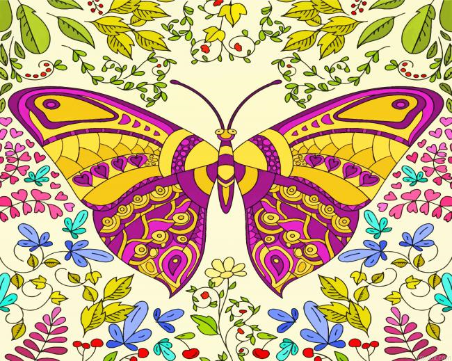 Mandala Butterfly Painting By Numberss.png