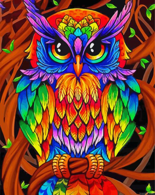Mandala Owl Bird Painting By Numberss.png