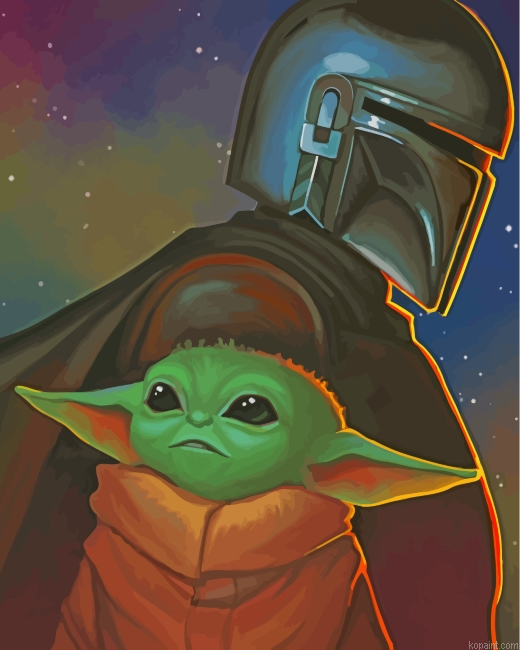Mando And Baby Yoda Painting By Numberss.png