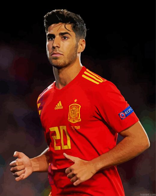 Marco Asensio Spanish National Team Player Painting By Numberss.png