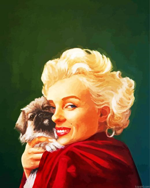 Marilyn Monroe With Pekingese Paint By Numbers