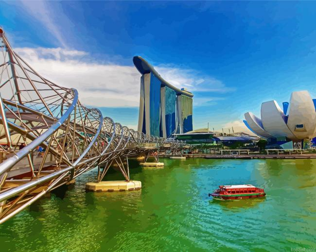 Marina Bay Sands Singapore Paint By Numbers