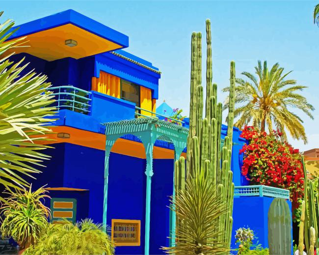 Marrakech Majorelle Garden Painting By Numberss.png